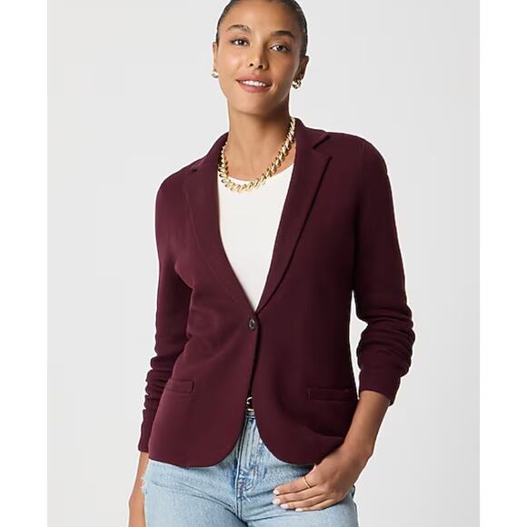 J.Crew Schoolboy Sweater Blazer in Midnight Burgundy XS - Picture 1 of 6